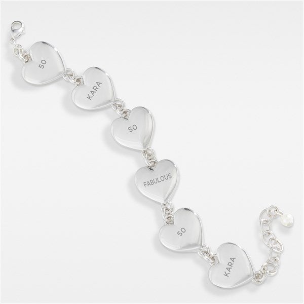 Engraved Heart Link Birthday Bracelet - 42342