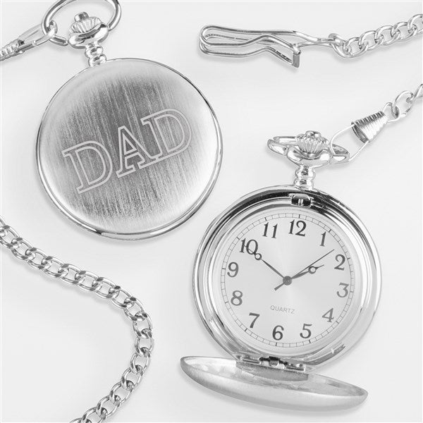 Dad Engraved Silver Pocket Watch  - 42372