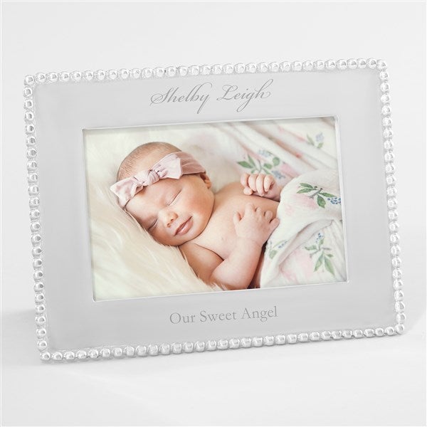 Mariposa String of Pearls Engraved Baby Frame - 42397