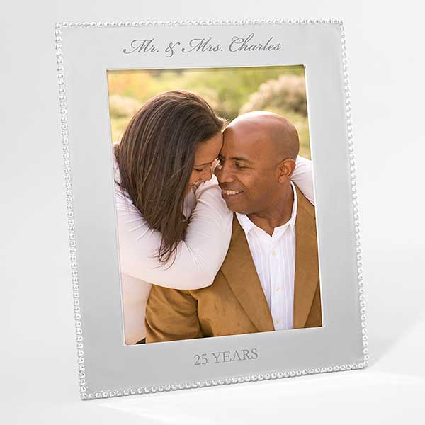 Mariposa String of Pearls Engraved Anniversary Photo Frame - 42399