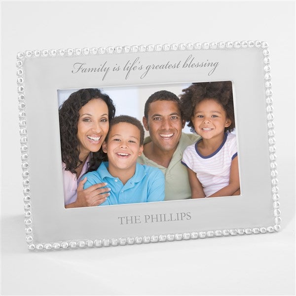 Mariposa String of Pearls Engraved Family Large Photo Frame - 42401