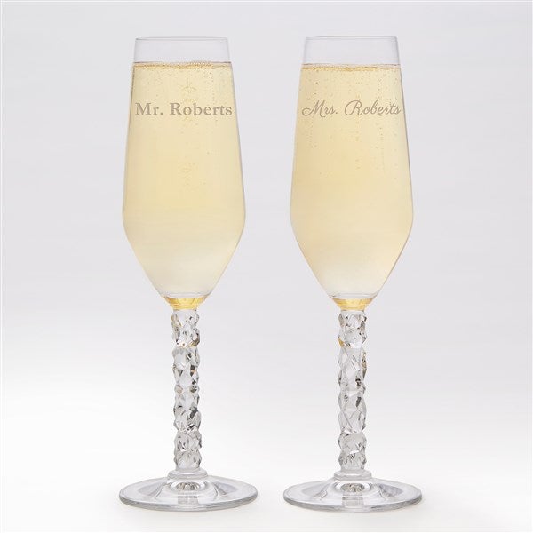 Orrefors Carat Etched Wedding Champagne Flute Set - 42437