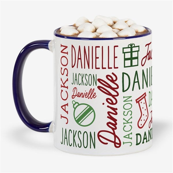 Holiday Repeating Name Personalized Coffee Mug - 42470