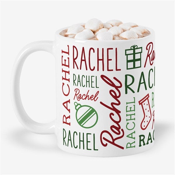 Holiday Repeating Name Personalized Coffee Mug - 42470