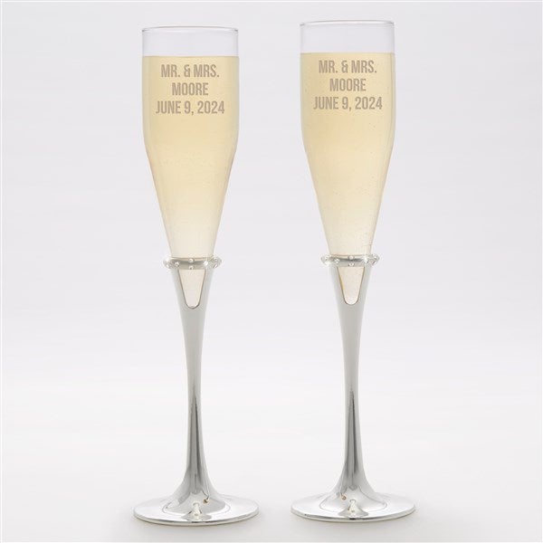 Lenox® Devotion Engraved Wedding Message Champagne Flute Set - 42522