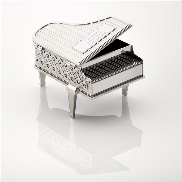 Engraved Silver Piano Musical Keepsake Box for Grandma - 42530