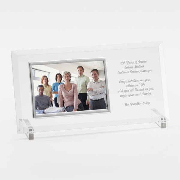 Engraved Retirement Message Glass Horizontal Picture Frame  - 42565