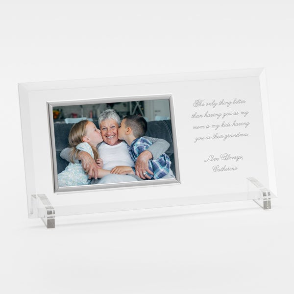 Engraved Message Glass Horizontal Picture Frame for Grandma - 42567