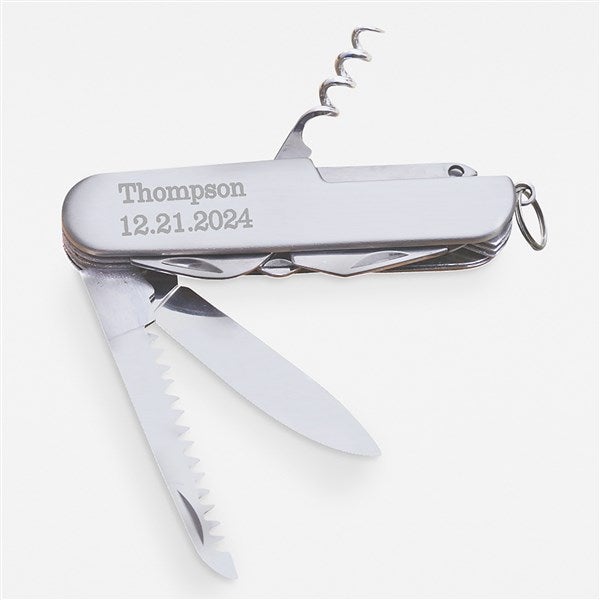 Personalized 13 Function Stainless Pocket Knife For Him - 42569