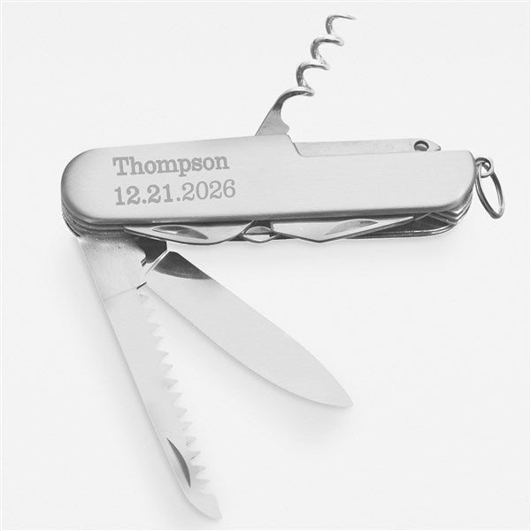 Personalized 13 Function Stainless Pocket Knife For Him - 42569