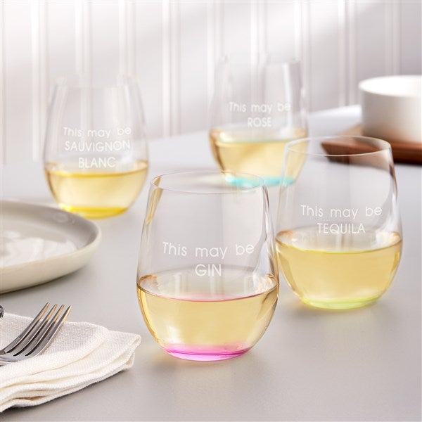 Engraved Riedel O' Happy Friendship Wine Glass Set - 42610