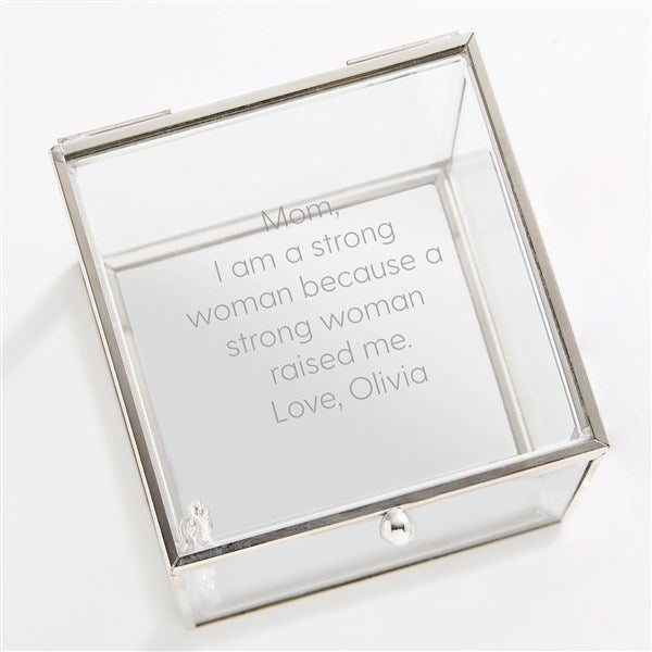 Engraved Glass Jewelry Box For Mom - 42635