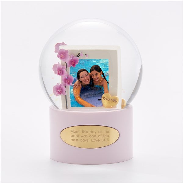  Engraved Orchid Photo Snow Globe Celebrating Mom    - 42692