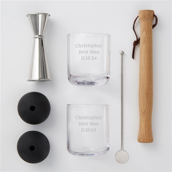 Engraved Groomsman 7-Piece Muddled Cocktail Set - 42714