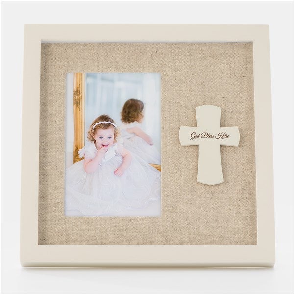 Engraved Religious Cross Pendant Picture Frame - 42776
