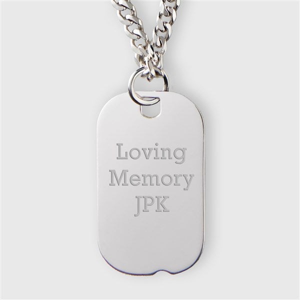 Engraved Memorial Sterling Silver Dog Tag - 42787