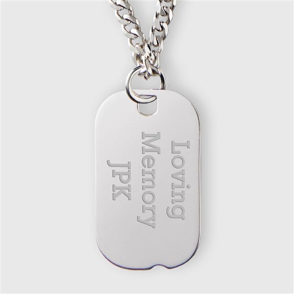 Engraved Memorial Sterling Silver Dog Tag  - 42787