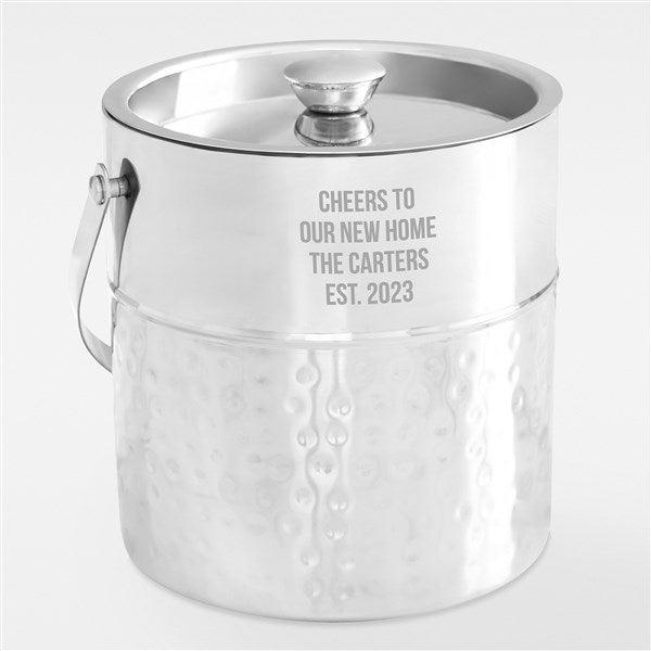 Engraved Housewarming Message Hammered Metal Ice Bucket - 42803