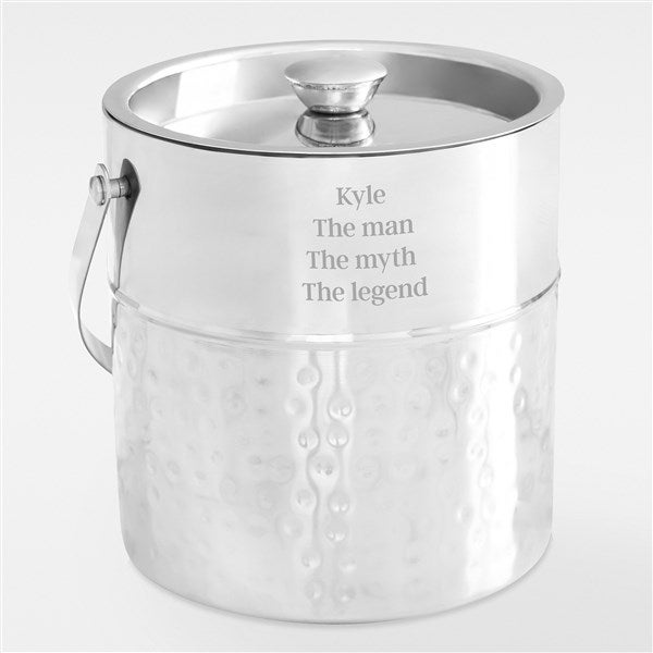Engraved Message Hammered Metal Ice Bucket For Him - 42806
