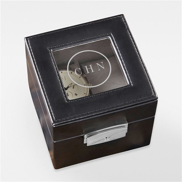 Engraved Leather 2 Slot Watch Box For Her - 42823