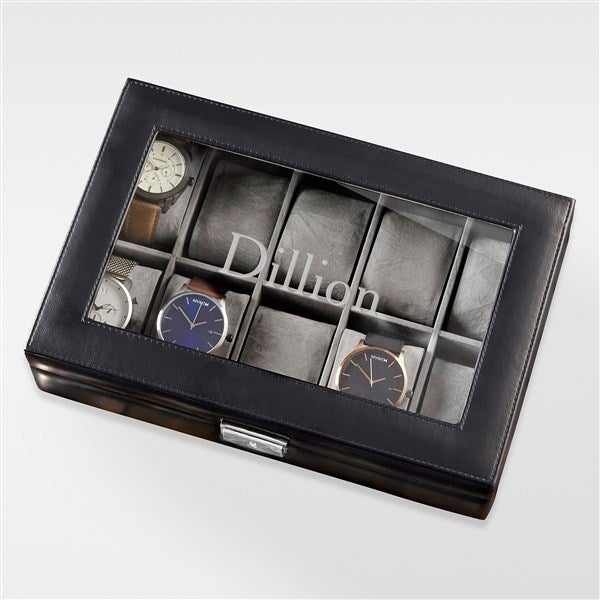 Engraved Birthday Leather 10 Slot Watch Box - 42837