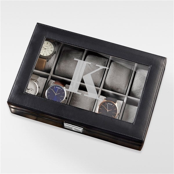 Engraved Leather 10 Slot Watch Box For Him - 42840