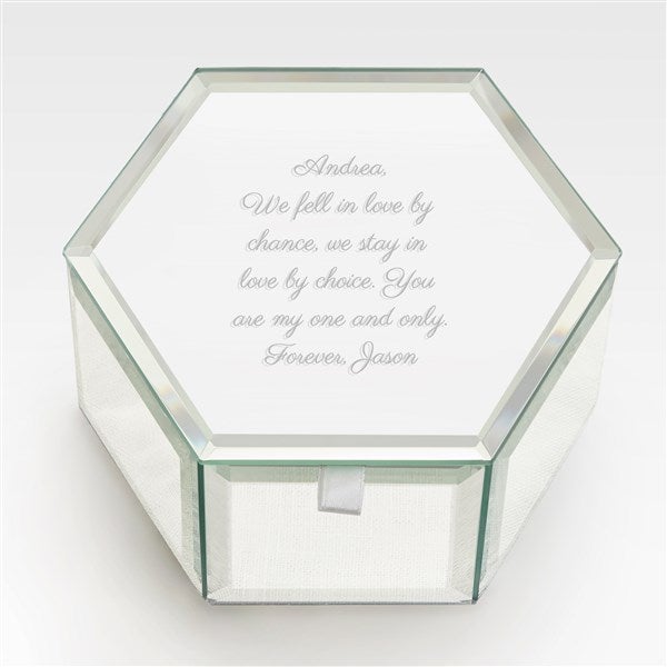 Engraved Wedding Message Mirrored Jewelry Box - 42900