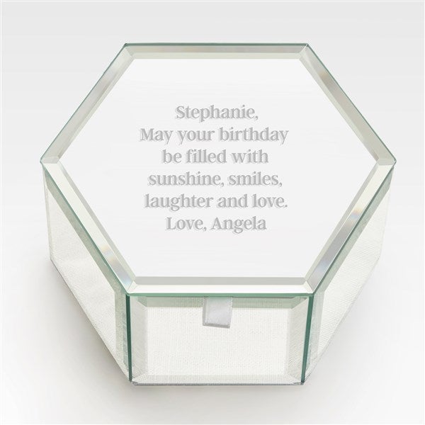 Engraved Birthday Message Mirrored Jewelry Box - 42901