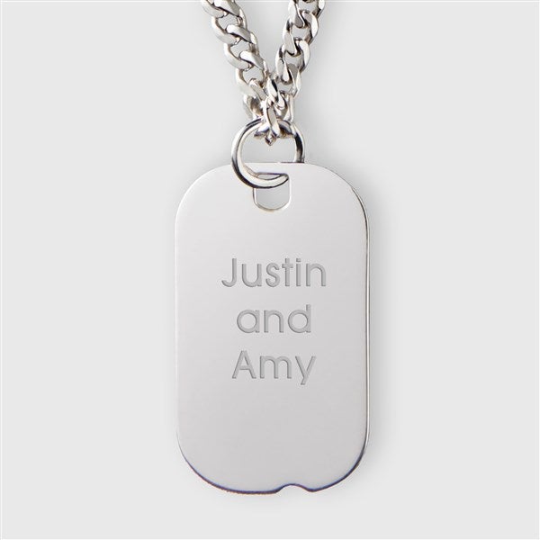 Engraved Engagement Sterling Silver Dog Tag  - 42926