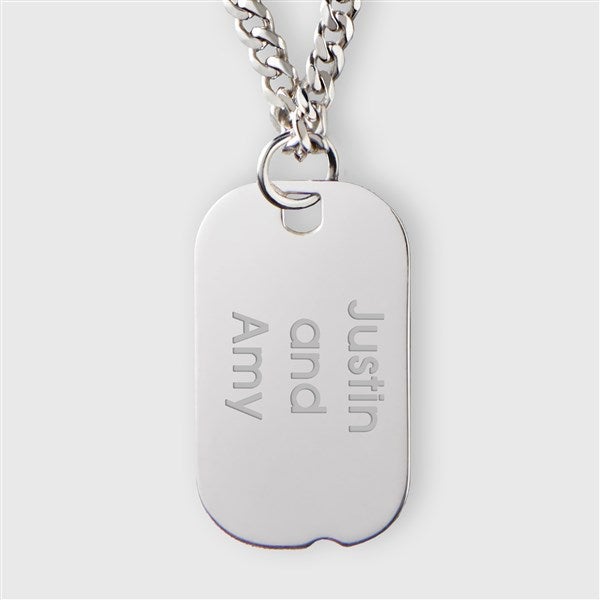 Engraved Engagement Sterling Silver Dog Tag - 42926