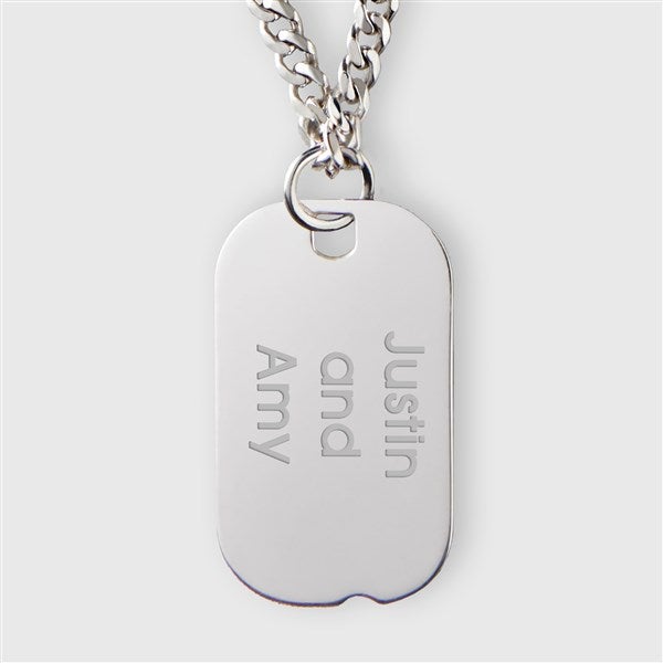 Engraved Engagement Sterling Silver Dog Tag  - 42926