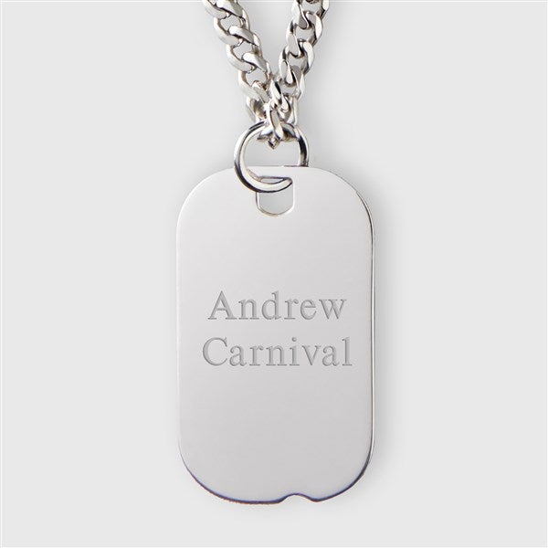 Engraved Sterling Silver Dog Tag for Him  - 42927