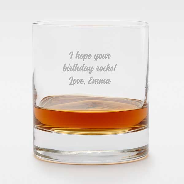Luigi Bormioli Engraved Birthday Message Whiskey Glass - 42936