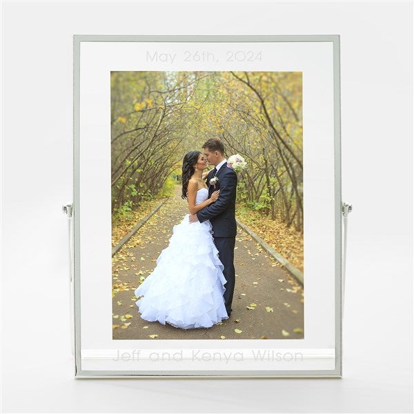 Engraved Silver Floating 5x7 Wedding Picture Frame  - 43047