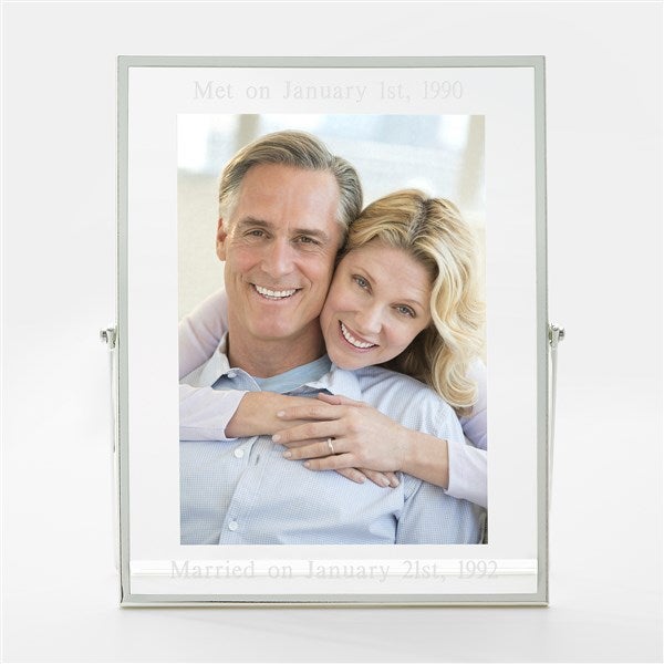 Engraved Silver Floating 5x7 Anniversary Picture Frame  - 43048