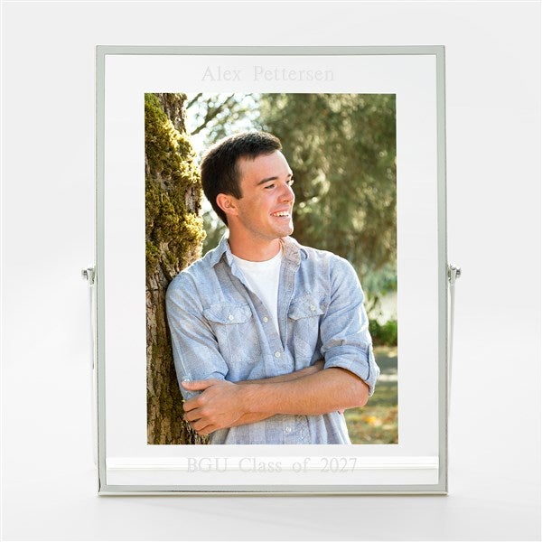 Engraved Graduation Silver Floating 5x7 Picture Frame - 43050