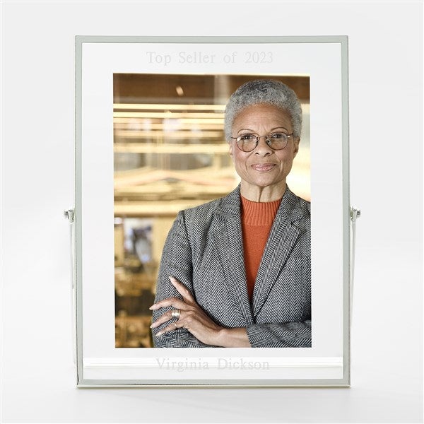 Engraved Silver Floating 5x7 Office Picture Frame - 43051