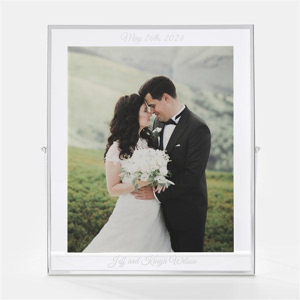 Engraved Silver Floating Wedding Large Picture Frame 8x10 - 43052