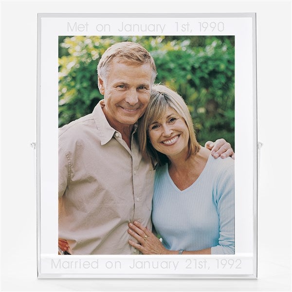 Engraved Silver Floating Large Anniversary Picture Frame 8x10 - 43053