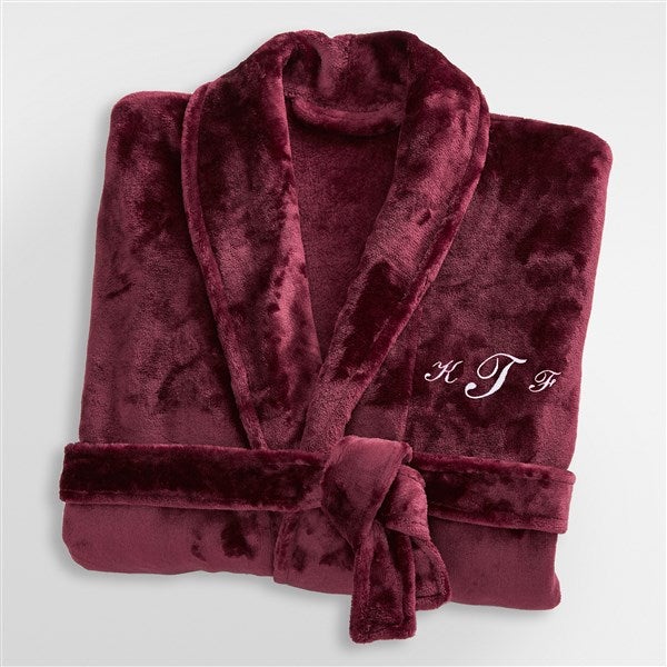 Ladies Classic Luxury Embroidered Fleece Robe - 43161