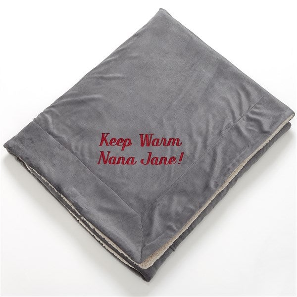 Embroidered Message Sherpa Blanket For Him - 43164