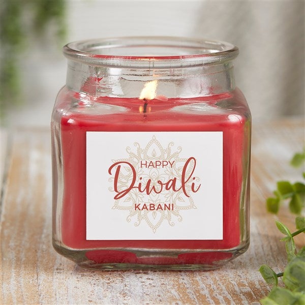 Diwali Personalized Glass Candles - 43169