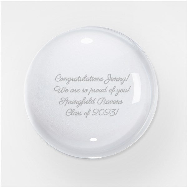 Engraved Graduation Message Crystal Paperweight - 43196