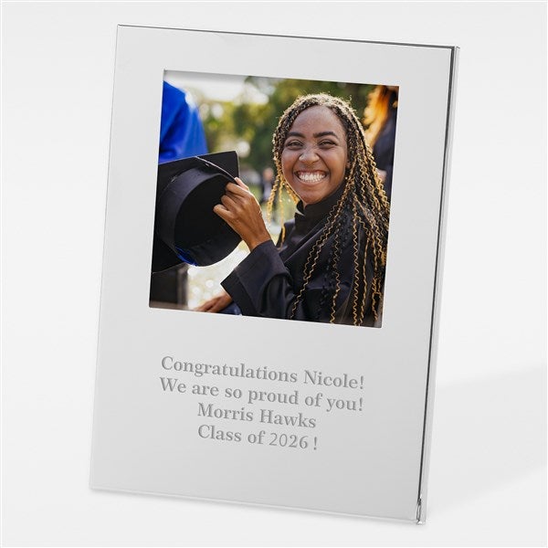 Engraved Graduation Message Personalized Silver Picture Frame - 43204