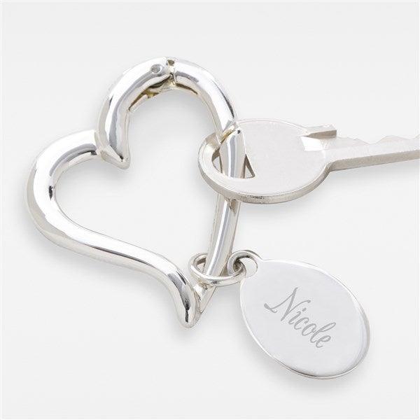 Engraved Open Heart 2-Sided Keyring For Her - 43244