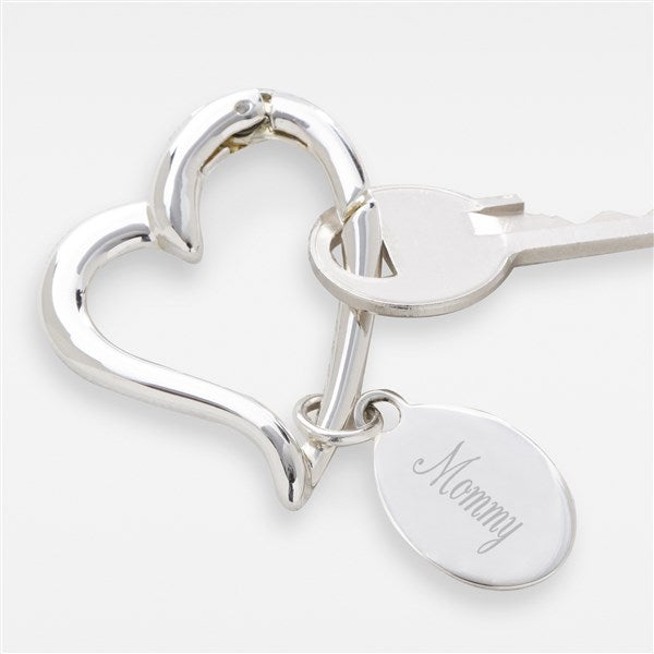 Engraved Open Heart 2-Sided Keyring For Mom - 43245