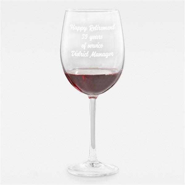 Retirement Personalized Message Wine Glass - 43273