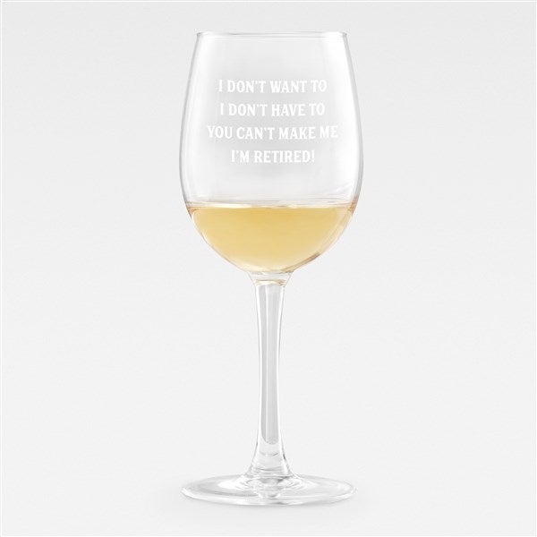 Retirement Personalized Message Wine Glass - 43273