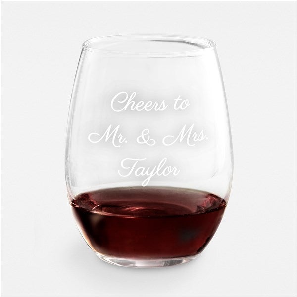 Wedding Personalized Message Wine Glass - 43288