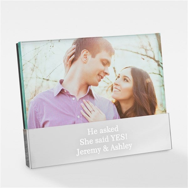 Write Your Own Message Wedding Personalized Glass Block Picture Frame - 43289